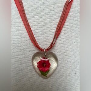 Elegant Red Heart Pendant Necklace